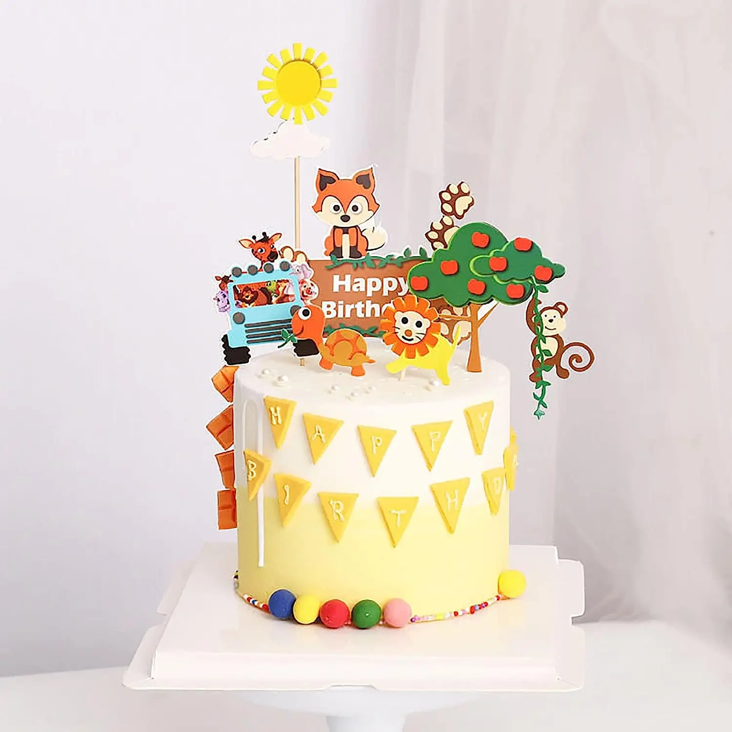7 pcs Animal cake/cupcake topper theme cake decoration