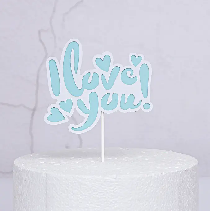 1 pcs I love you cake topper