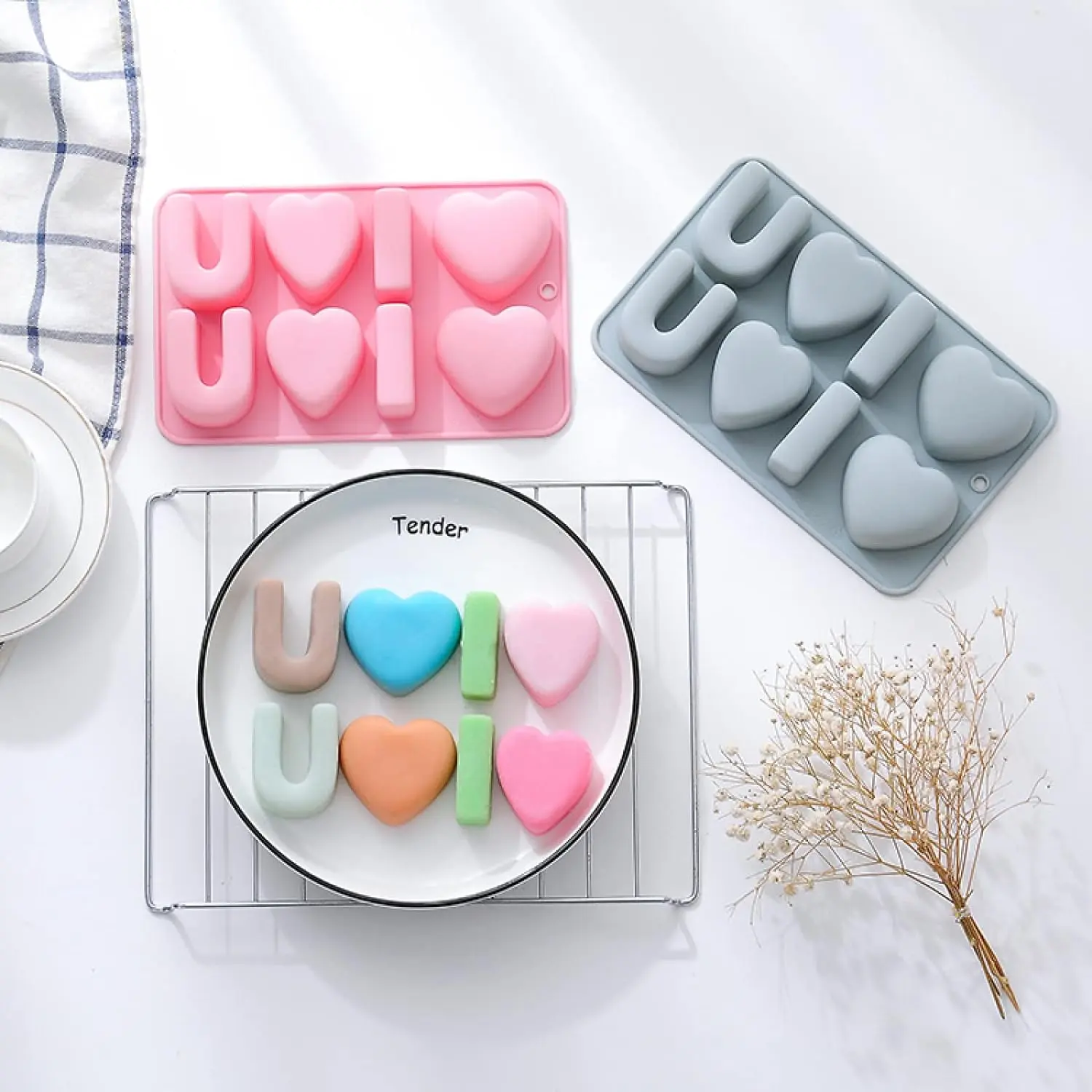 1pc I Love you with heart Silicone Mould