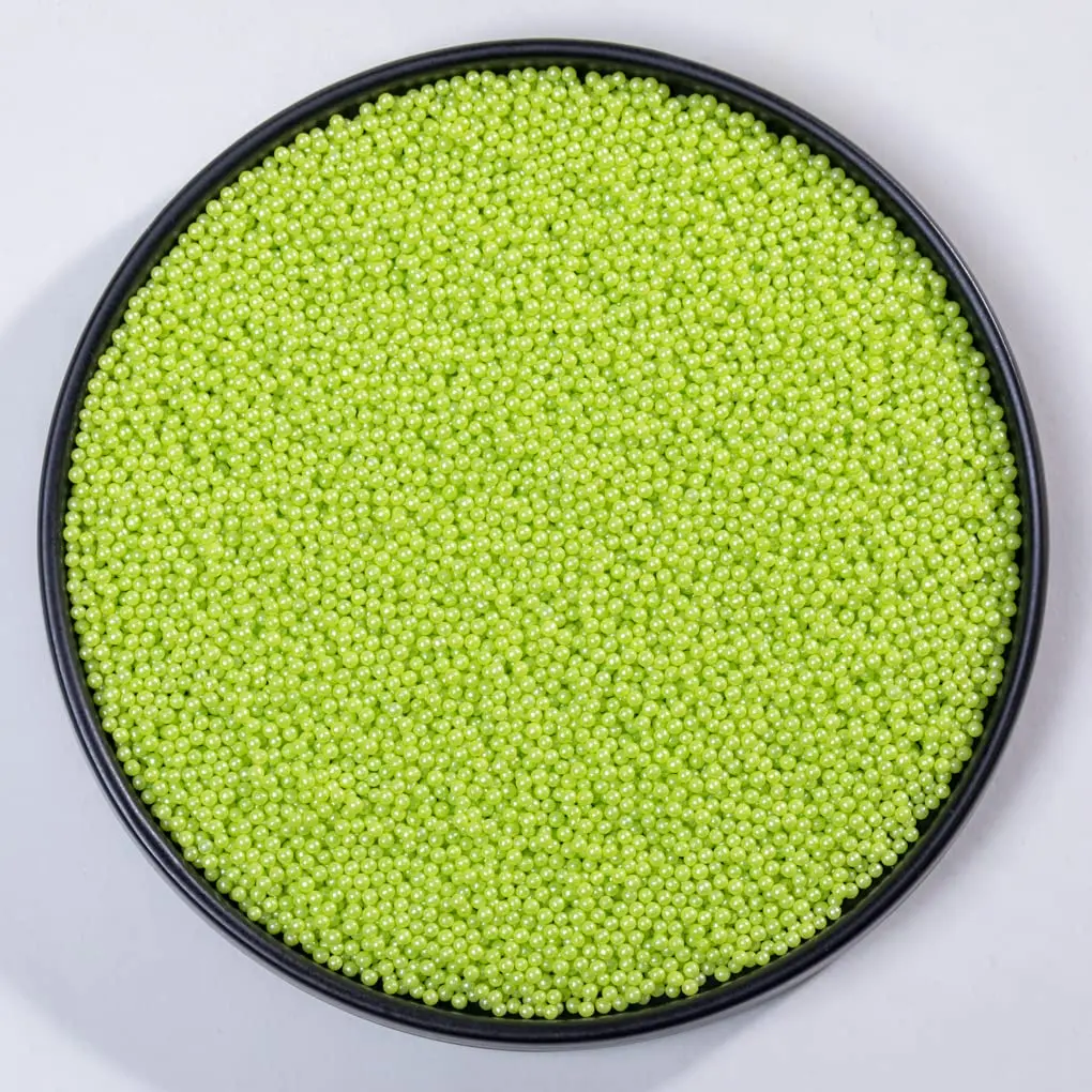 Green Edible Pearl Christmas Sprinklers (2mm) 100gm