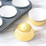 100Pcs Cupcake Cases,Foil Metallic Cupcake Liners Baking Muffin Paper Cups