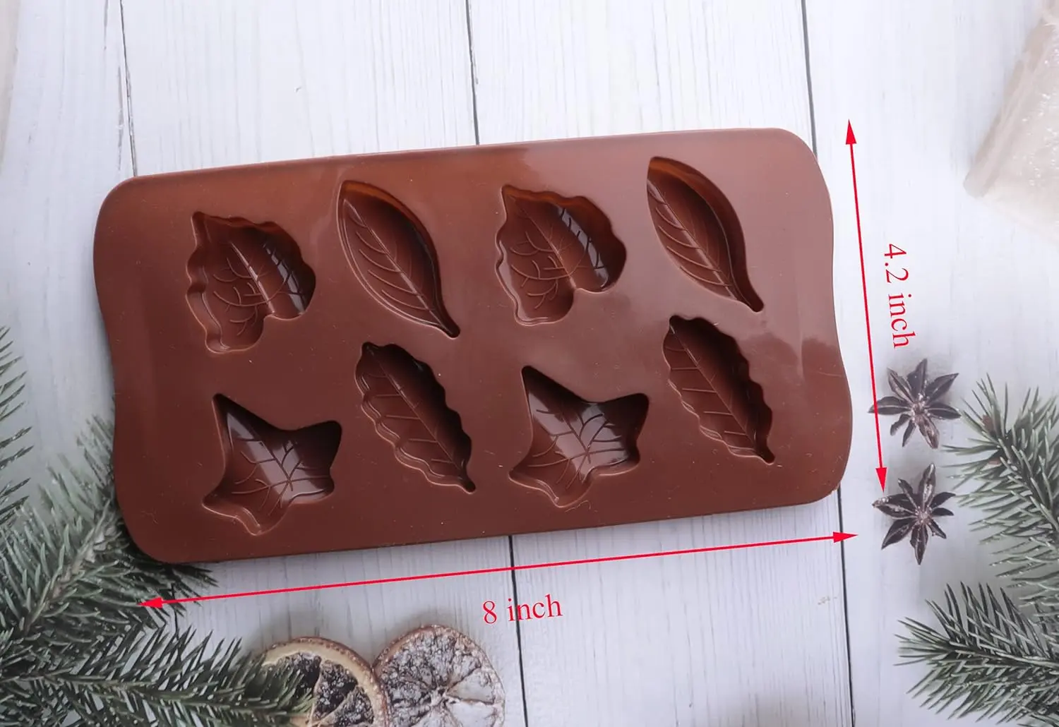 8 cavity leaf Chocolate silicone Mould