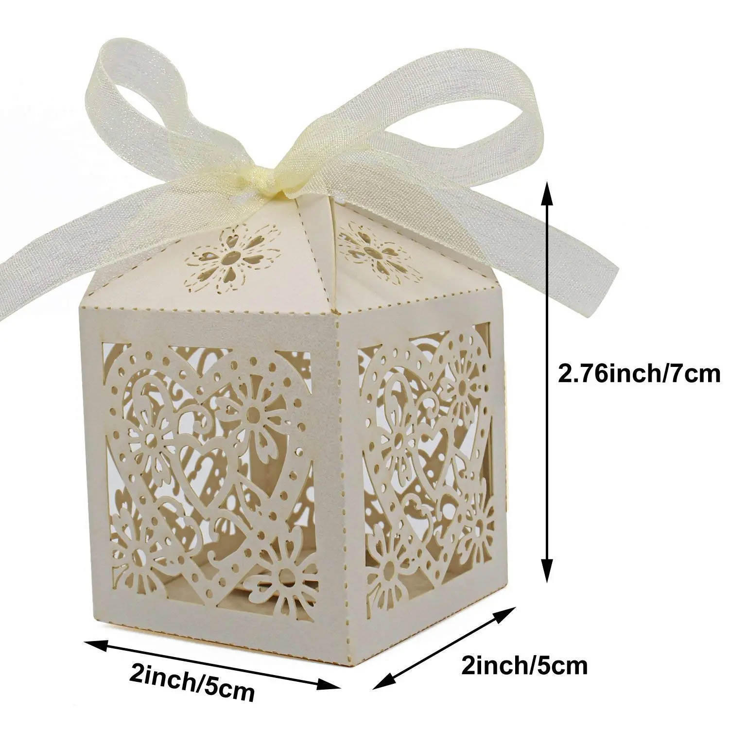10 pcs white jali Small Candy Chocolate Gift Box