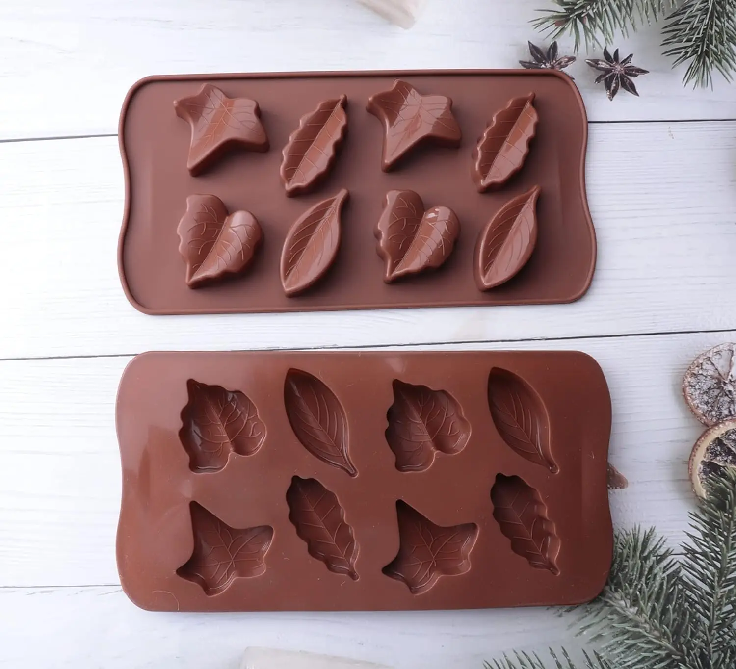 8 cavity leaf Chocolate silicone Mould