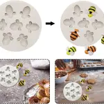 7 Cavity Bumble Bee honey bee Silicone Mould for Chocolate,DIY Soap Mould,3D Bee silicone fondant mould