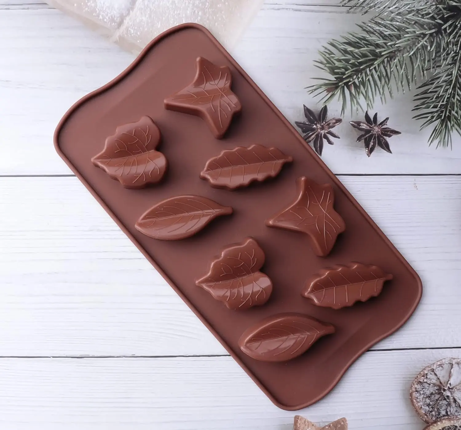 8 cavity leaf Chocolate silicone Mould