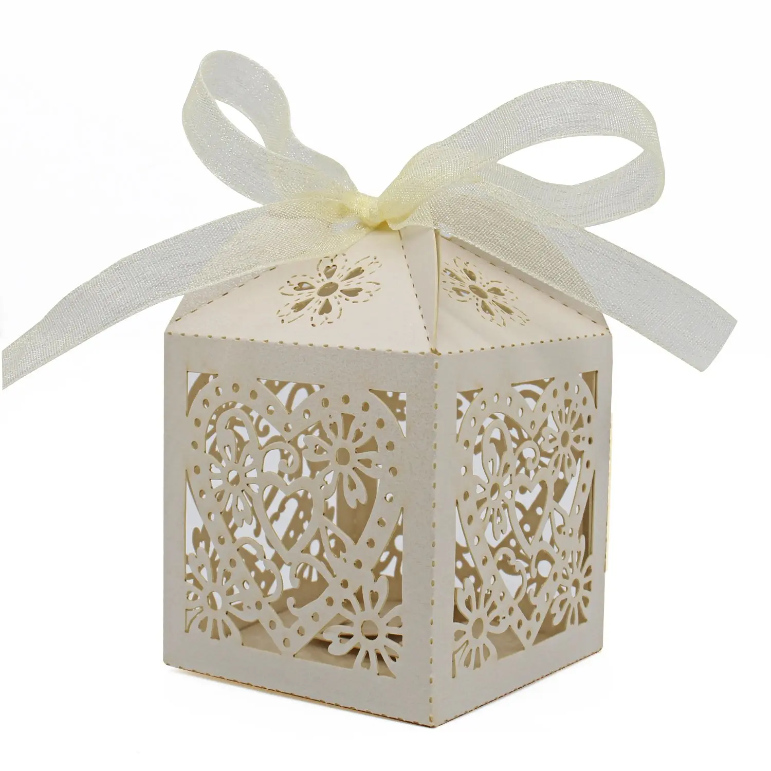 10 pcs white jali Small Candy Chocolate Gift Box