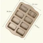 8 Cavity Loaf pan brownie Nonstick Carbon Steel tray
