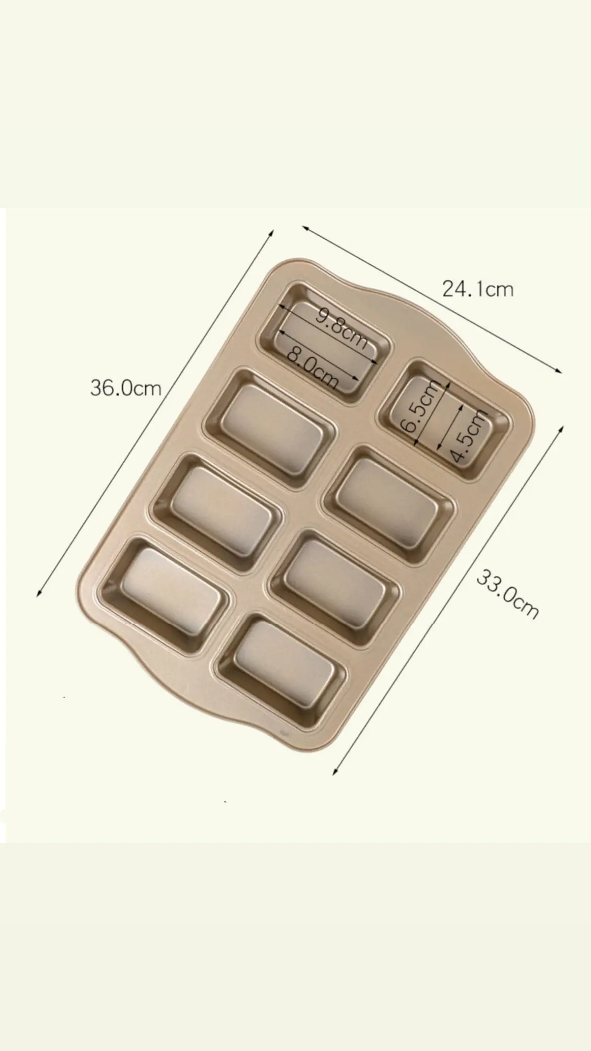 8 Cavity Loaf pan brownie Nonstick Carbon Steel tray