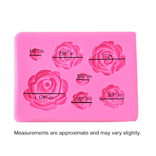 7 cavity rose silicone mould