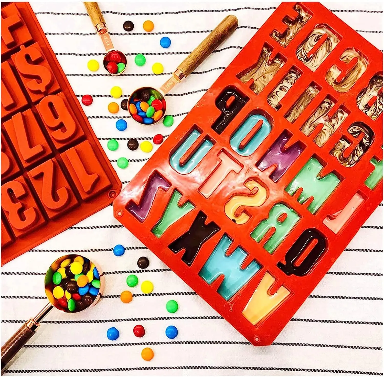 26 Cavities large Alphabet Numbers Silicone Baking Mould,Capital Letter Moulds Chocolate mould Ice Cube DIY Moulds