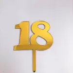 Golden 18th happy birthday cake topper