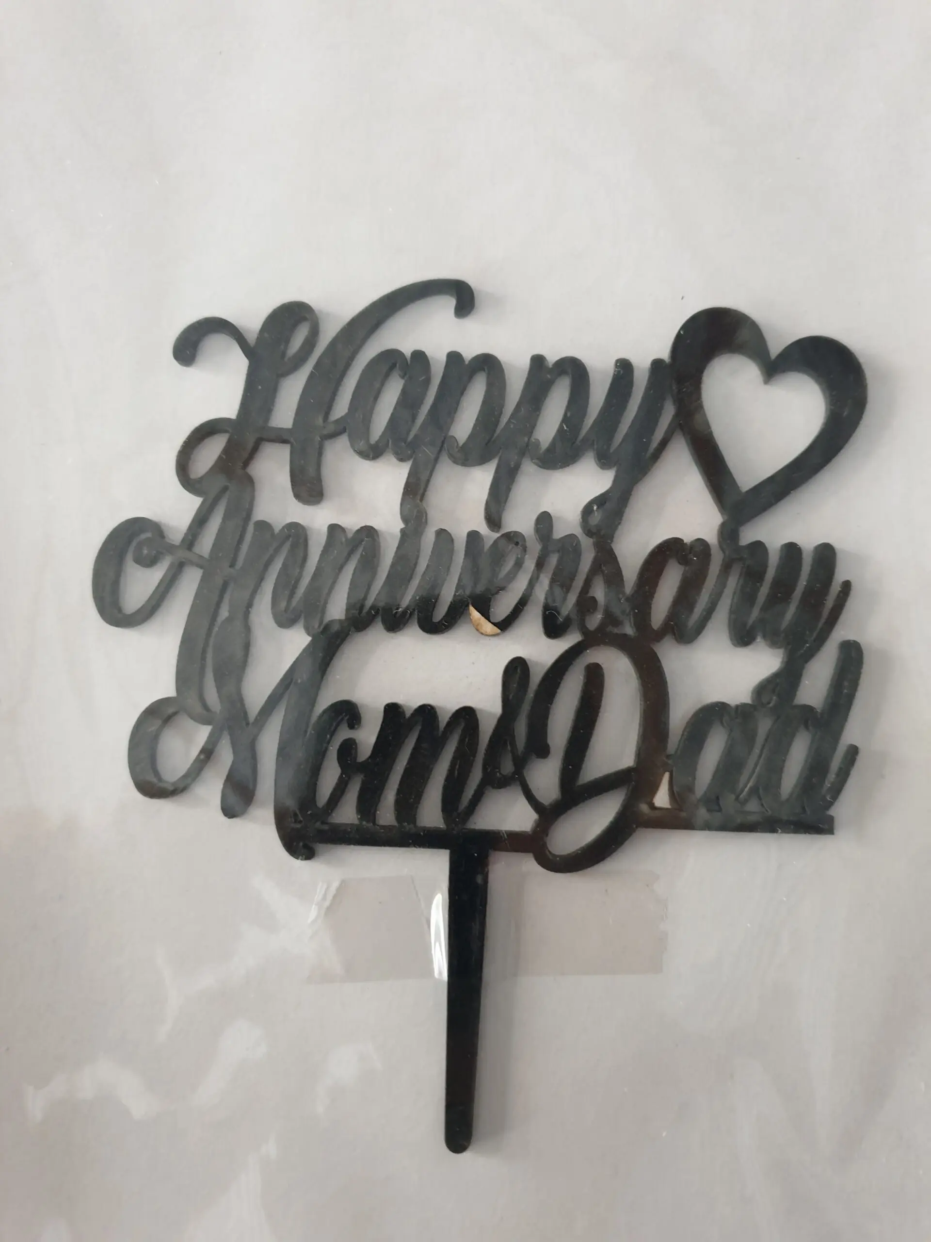 1 Pcs Happy Anniversary Mom and Dad cake topper