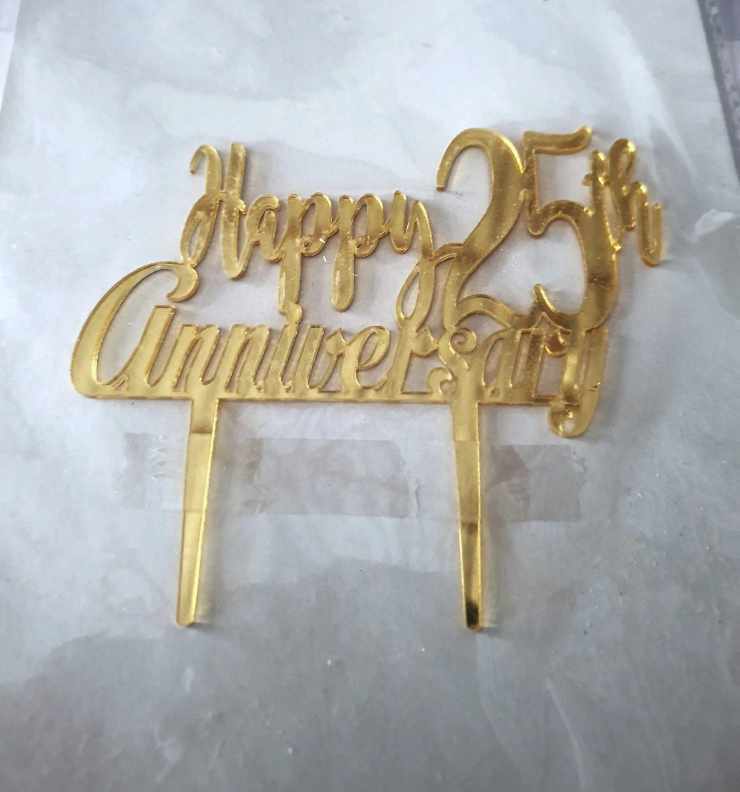 1 Pcs Happy 25th Anniversary cake topper