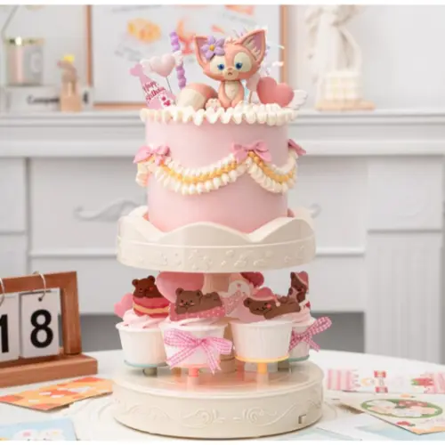 Auto 360 Degree Rotating Cupcake Stand 6PC plus cake stand on top stand