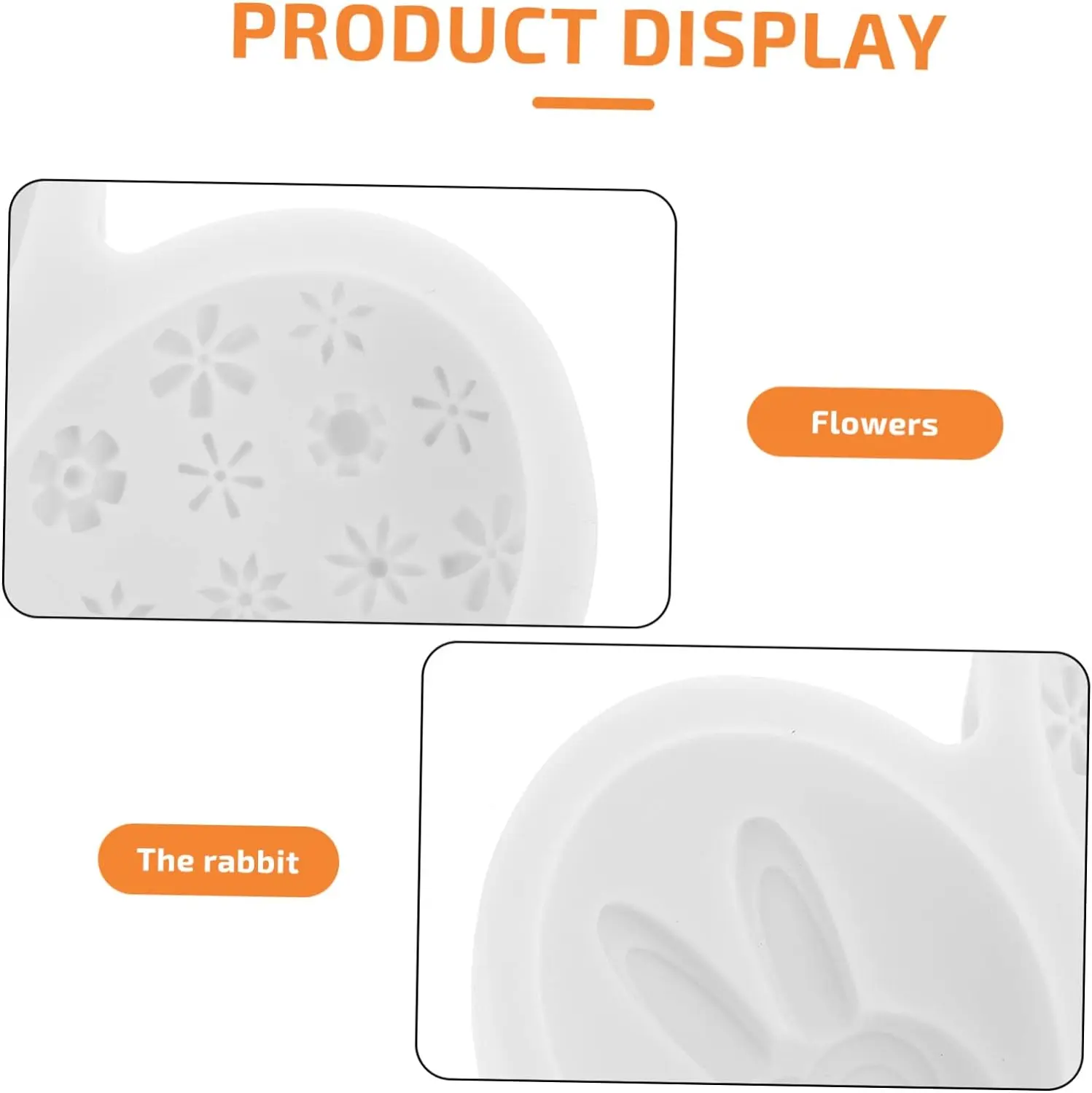2 cavity Easter egg rabbit texture Silicone Fondant Mould