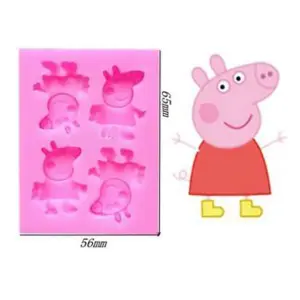 4 cavity Peppa pig silicone mould