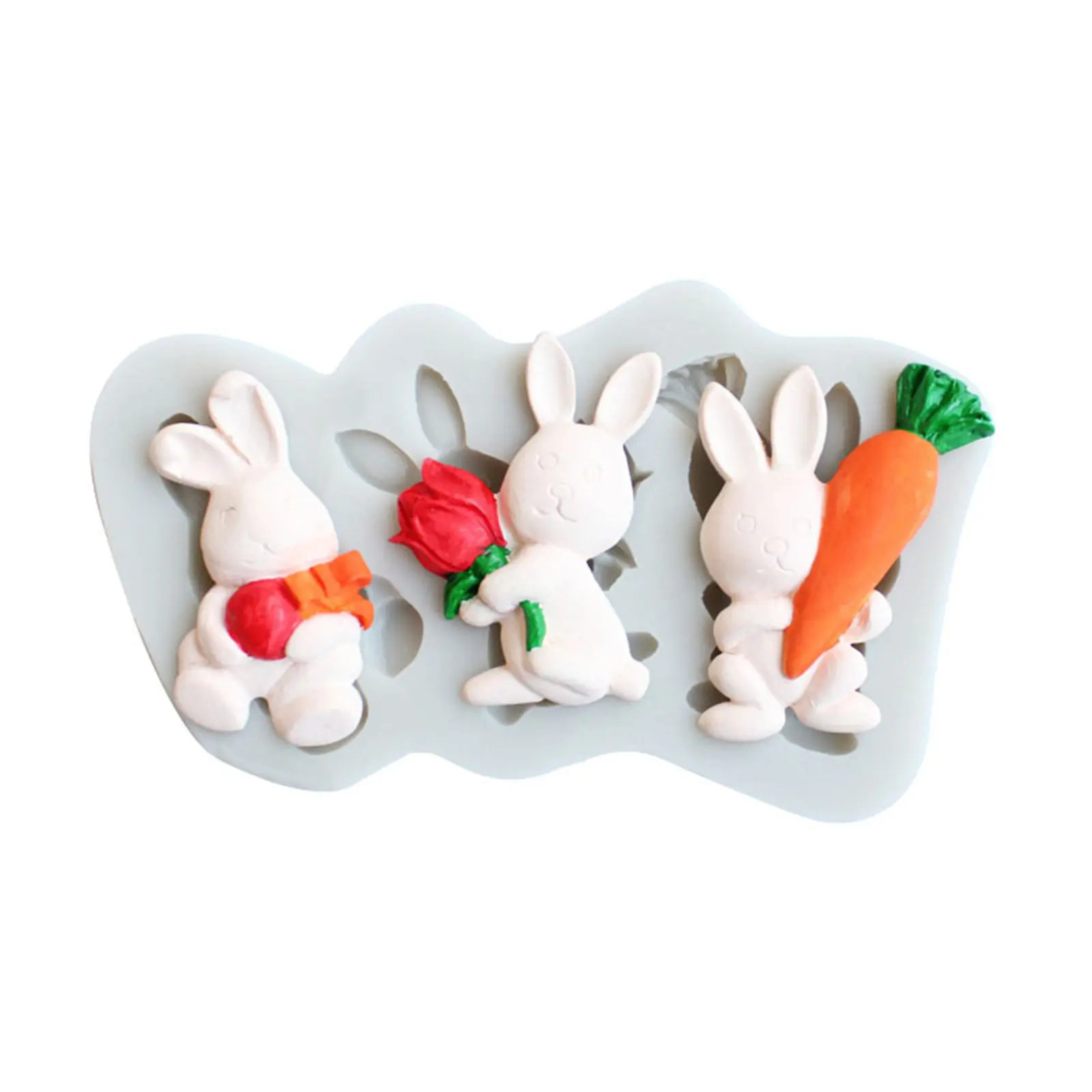3 cavity Rabbit Easter Silicone Mold