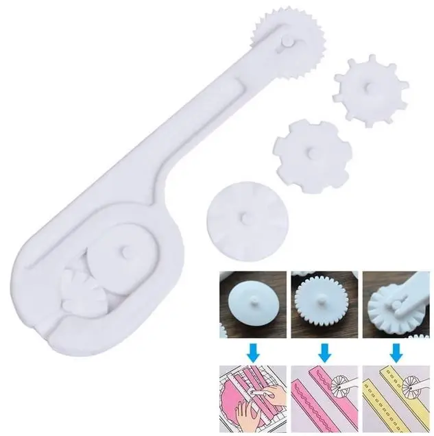 Eco-Friendly 1 Set Cake Mold Wheel Embosser Cutter Baking Accessories Plastic Fondant Mold Kitchen Gadgets