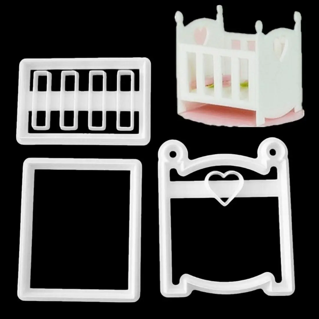 Baby Crib Fondant Cutter set