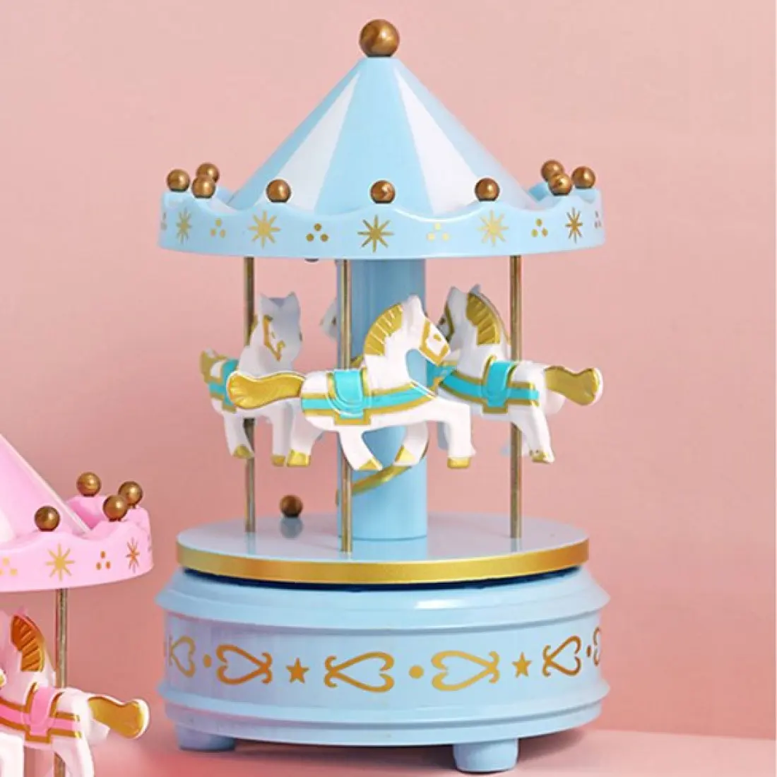 Merry Go Round Carousel Music Box cake Topper