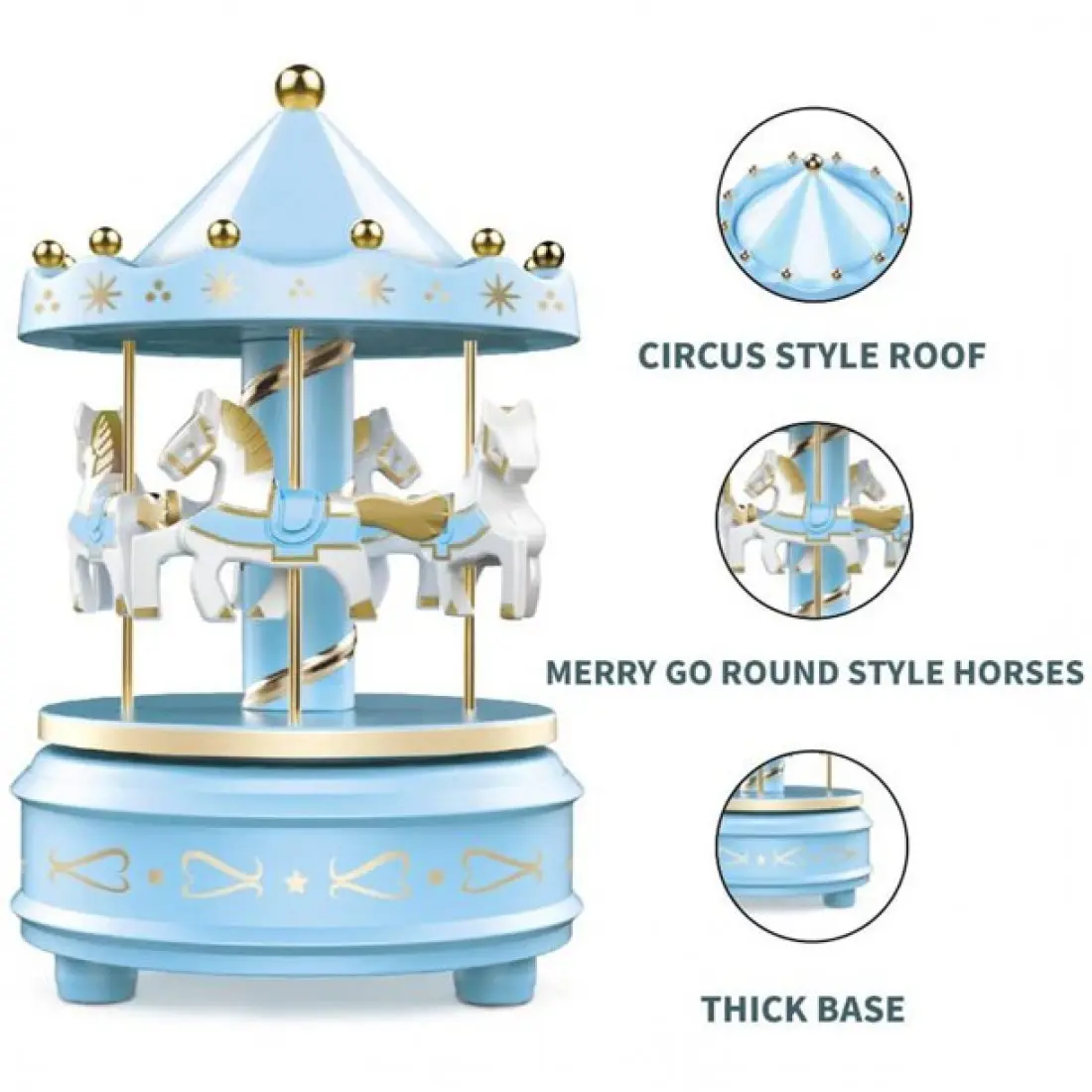Merry Go Round Carousel Music Box cake Topper
