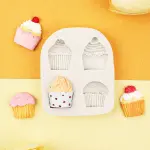 4 Cavity Cupcake theme silicone mould
