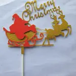 1 pcs Merry Christmas Santa theme cake topper