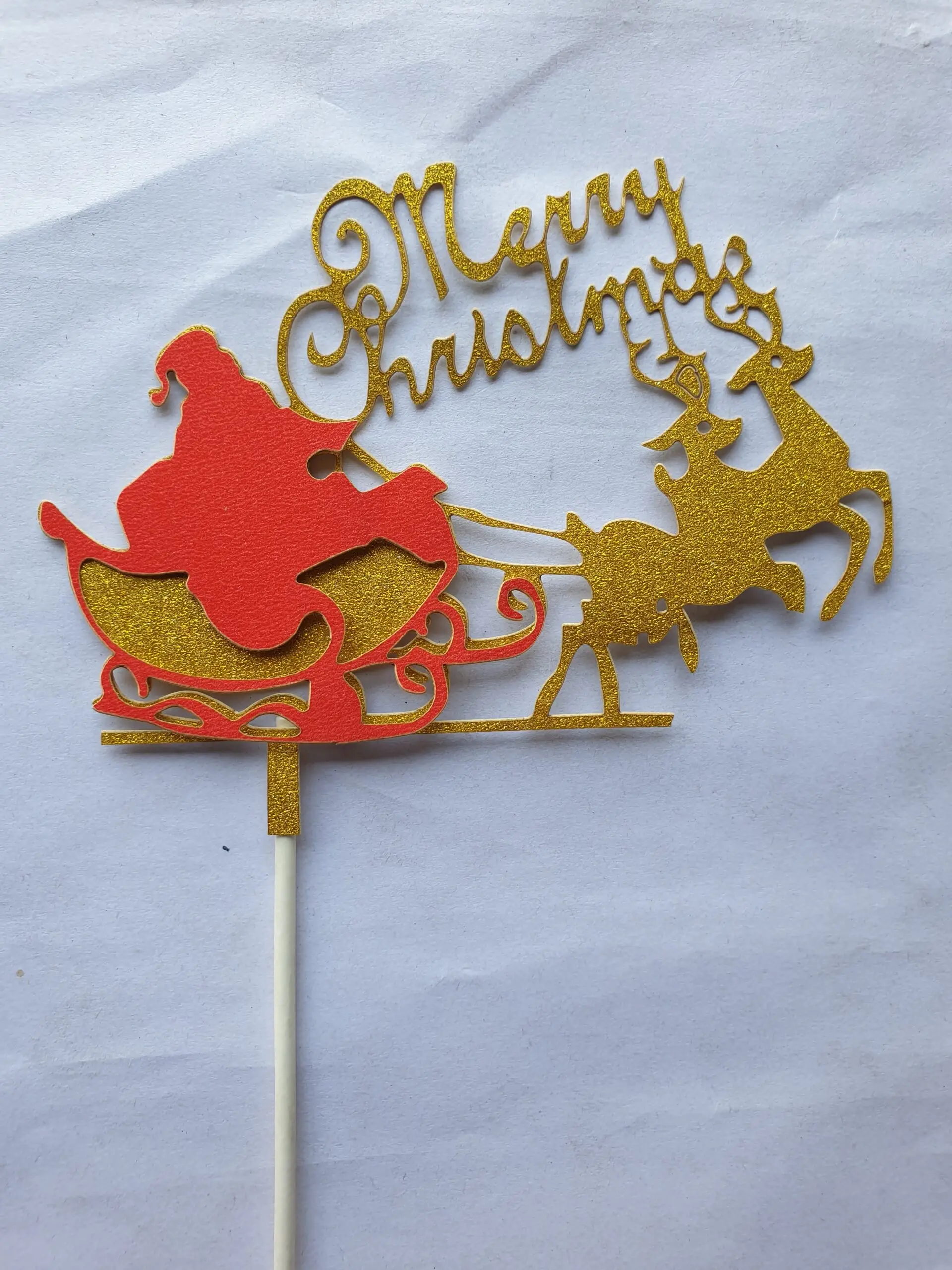 1 pcs Merry Christmas Santa theme cake topper