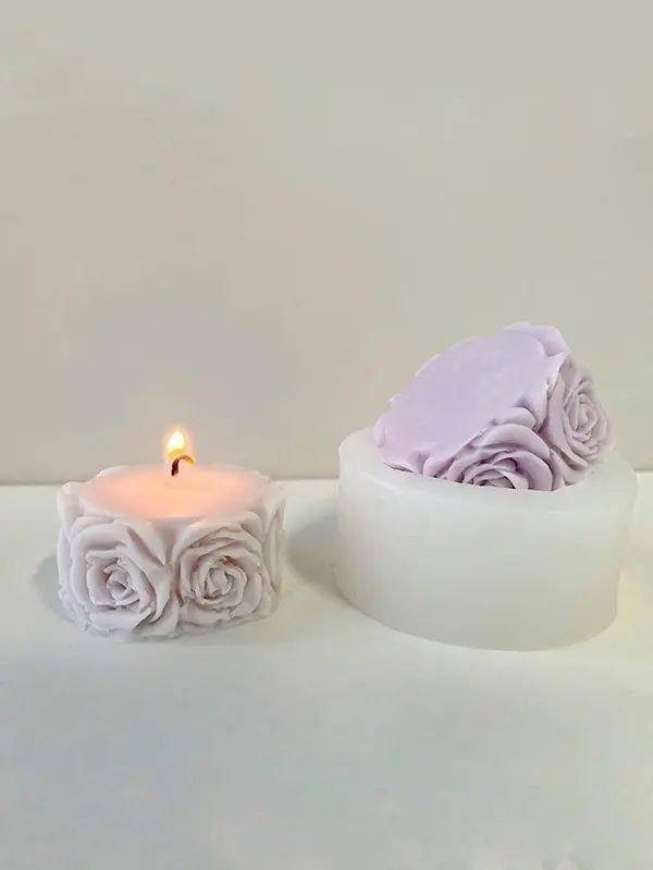 1pc Silicone Flower Design Candle Mould