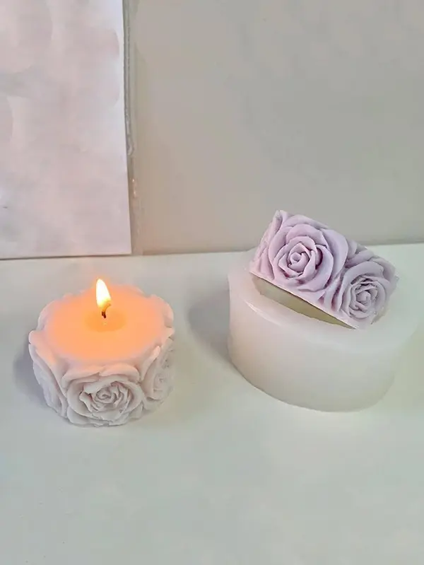 1pc Silicone Flower Design Candle Mould