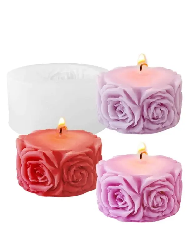 1pc Silicone Flower Design Candle Mould