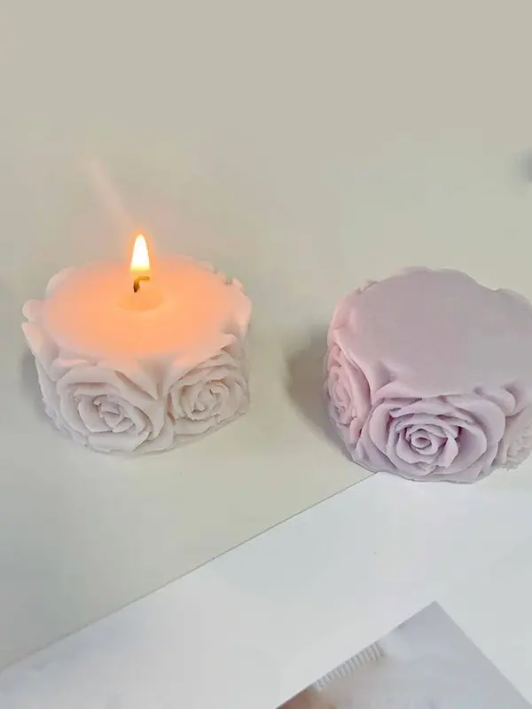 1pc Silicone Flower Design Candle Mould