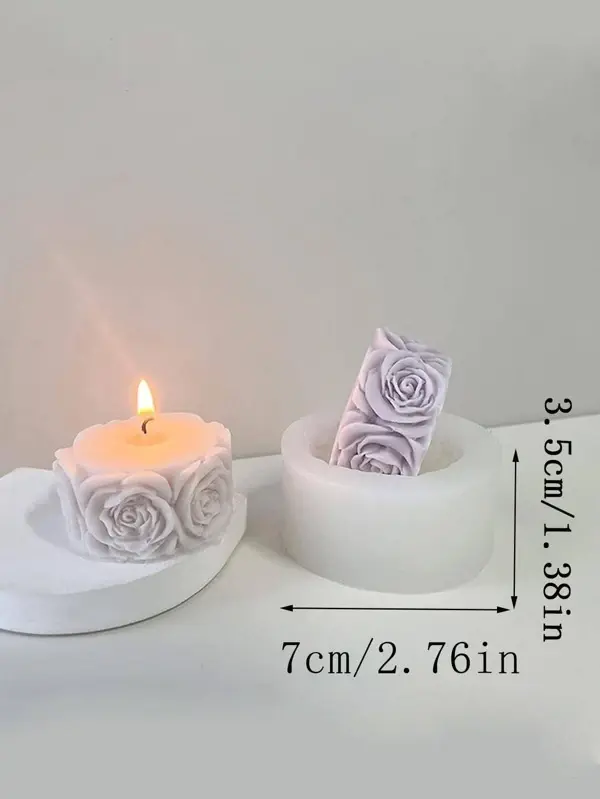 1pc Silicone Flower Design Candle Mould