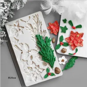 Christmas leaf theme silicone mould