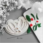 Holly berry leaf christmas silicone mould
