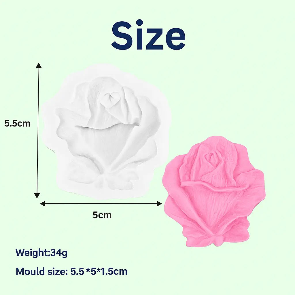 Detailed Large Rose Flower Silicon mould Style 2