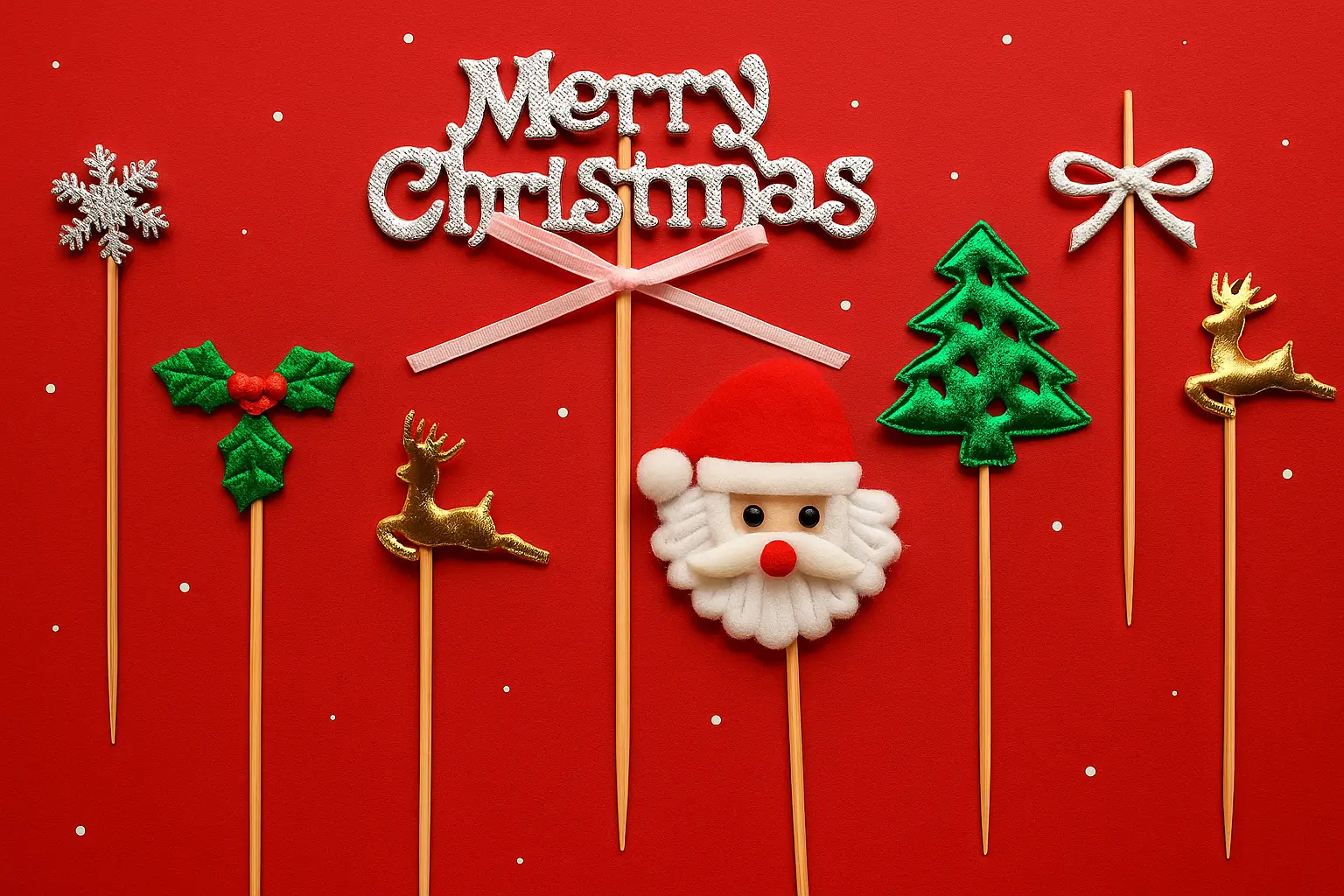 8 pcs Christmas Theme cake cupcake topper set (Style 13)