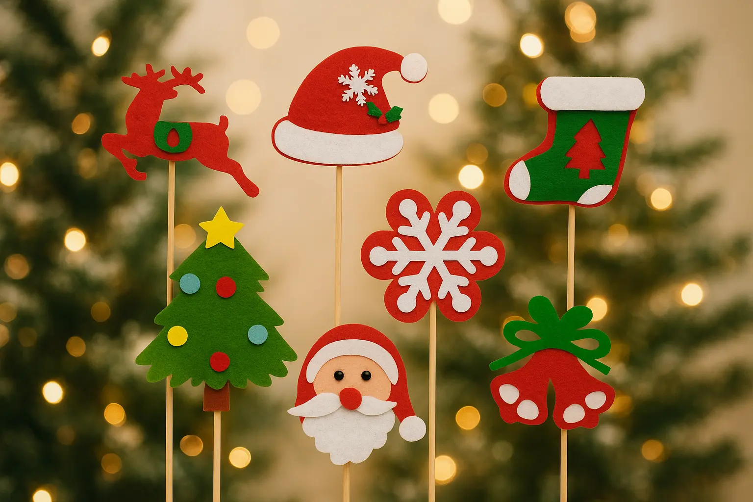 7 pcs Christmas Theme cake cupcake topper set (Style 19)