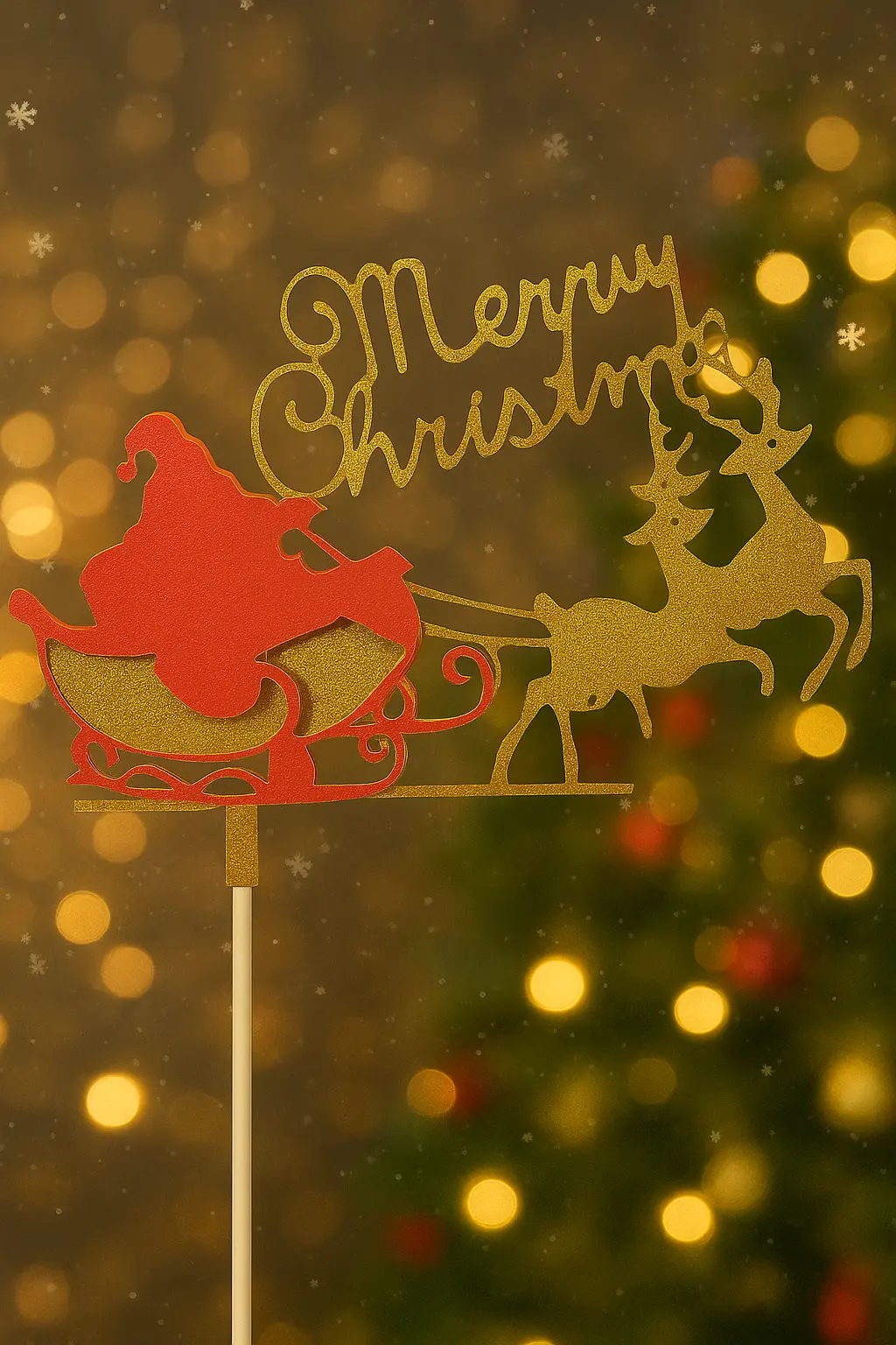 1 pcs Merry Christmas Santa theme cake topper