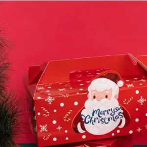 1Pcs 6Cavity Cupcake Box Santa Cupcake Box For Mousse,Pudding,Pastry
