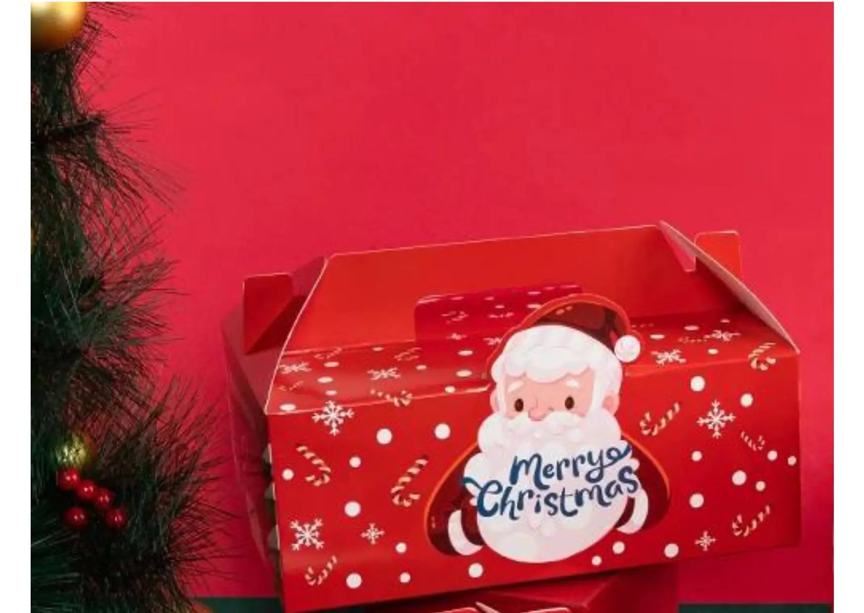1Pcs 6Cavity Cupcake Box Santa Cupcake Box For Mousse,Pudding,Pastry