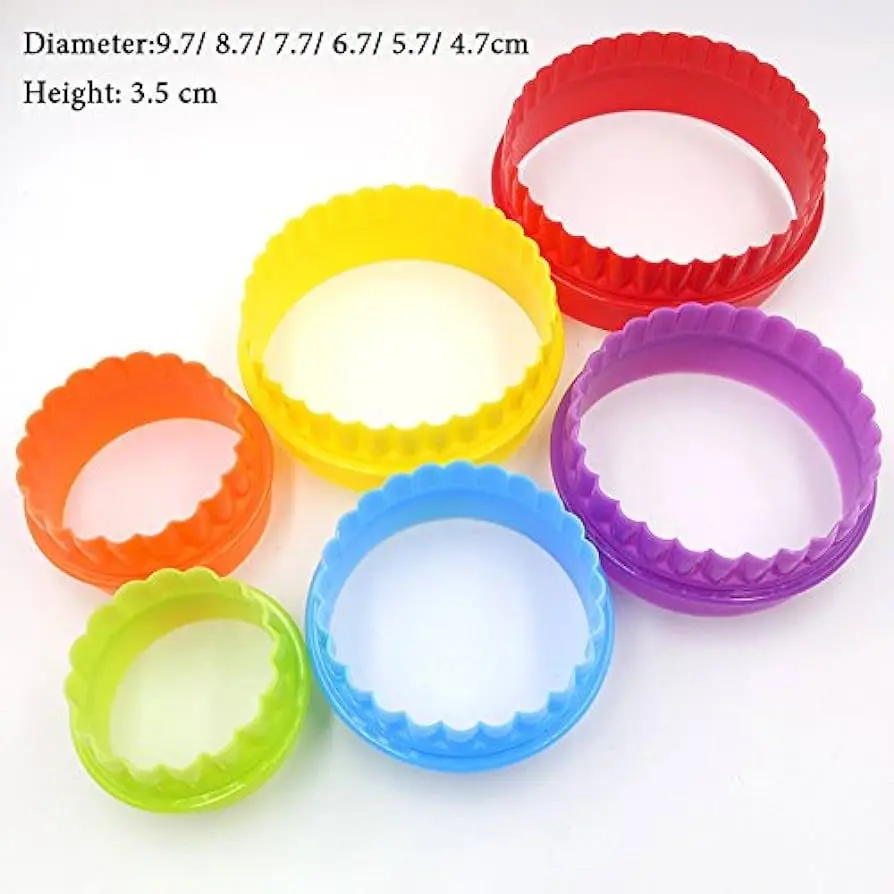 Cake Decor Plastic 5 pcs Round Shaped Plastic Cookie Biscuit Pastry Fondant and Cake Cutter