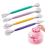4 Pcs Fondant Cake Decorating Modeling Tools 8 Flower Decor Patterns Cake Engraving Pen Cake Craft Mold Tool Set