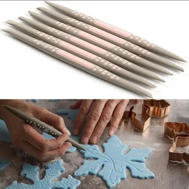 6 Pcs/set Silicone Fondant Cake Decorating Flower Modeling Pen Sugar craft Flower Modeling Tool K092