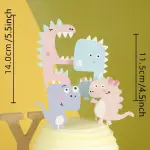4 pcs Dinosaur theme cake topper set