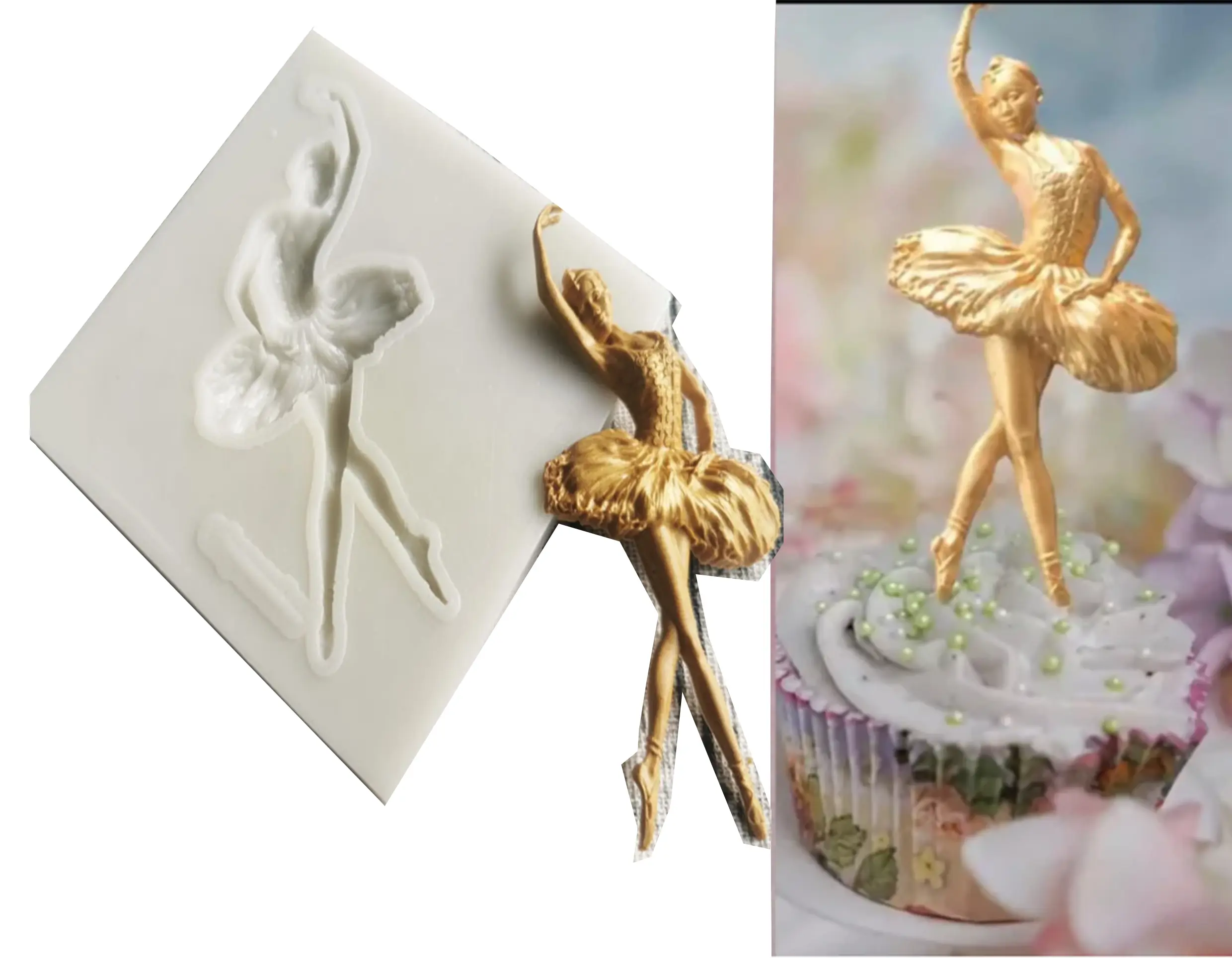 Cute Dancing Ballerina Silicone Mould Style 2