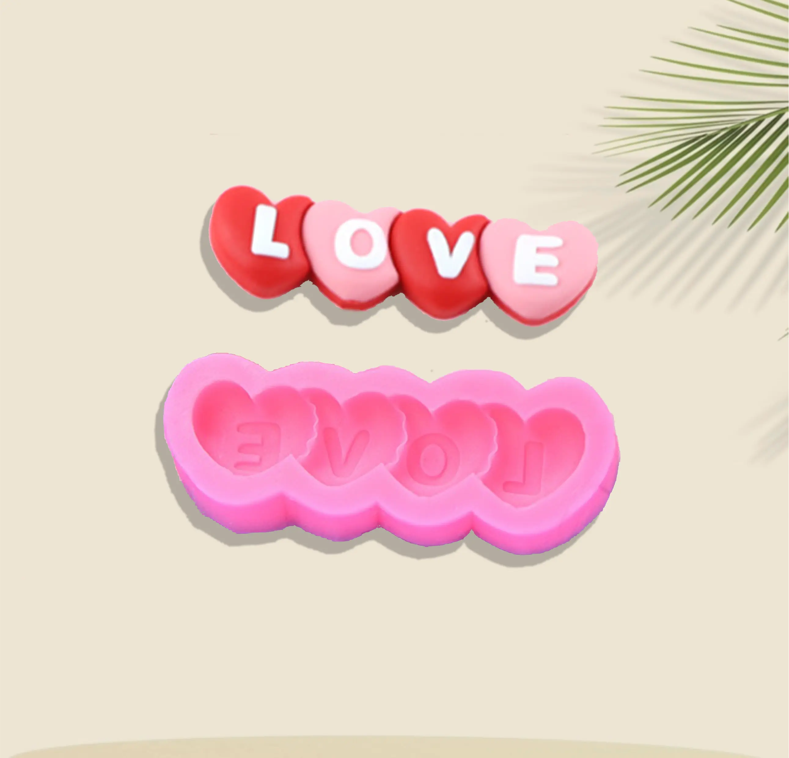 Love Word in Heart silicone mould