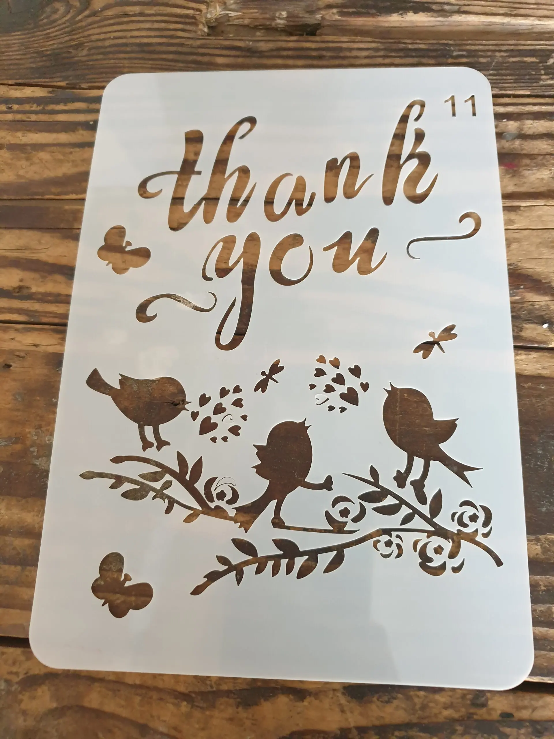 1 pcs Floral Bird Decoration icing Stencils style 13