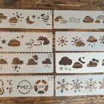 8 pcs Weather Theme Decoration icing Stencils set Style 1